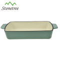 33x23cm Large Ovenproof Enamel Cast iron Baking Dish/Pan/Tray for Oven